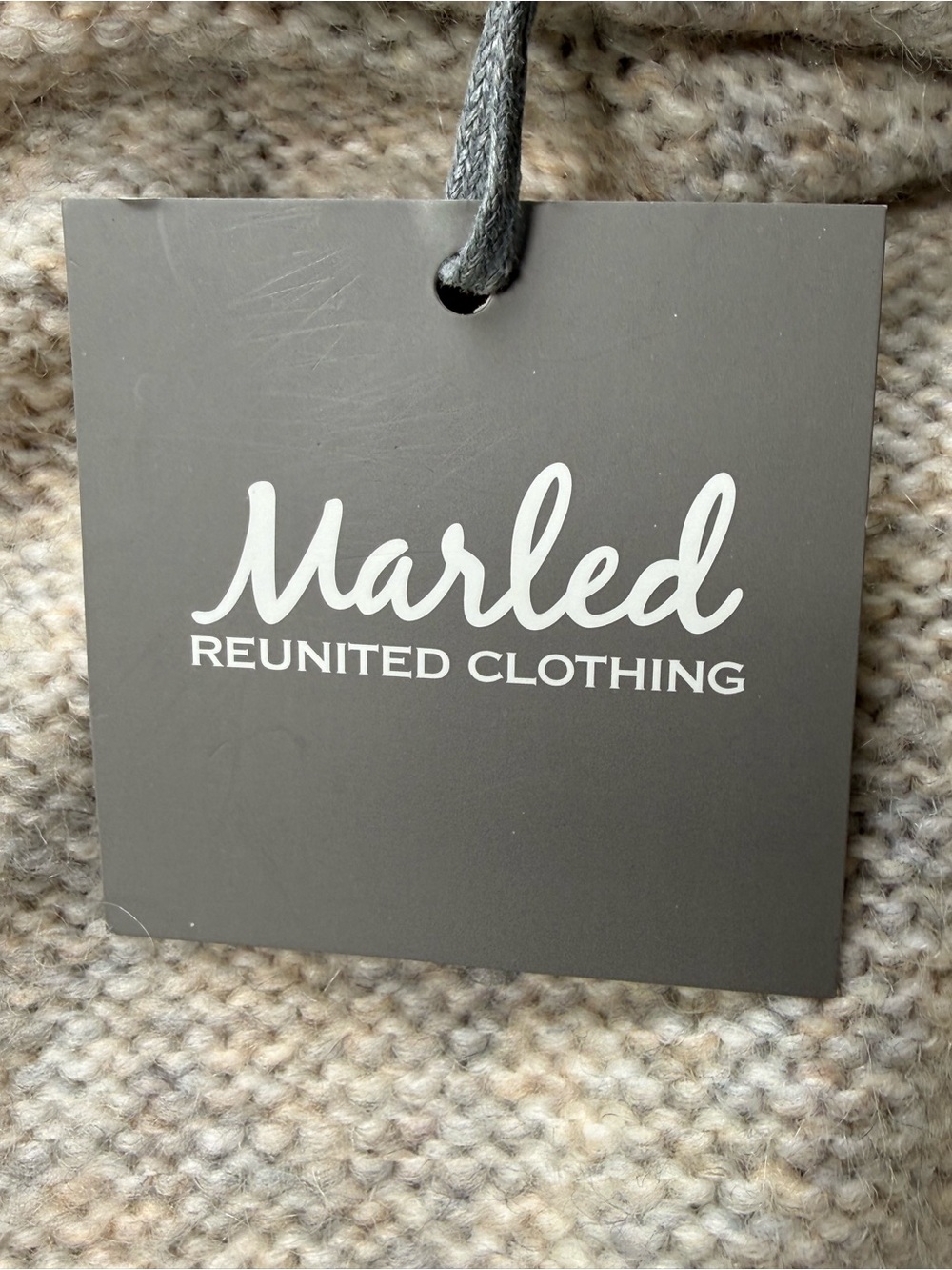 Marled Reunited Clothing XL Turtleneck Sweater Beige Knit Cozy Oversized Pullove - Picture 8 of 15